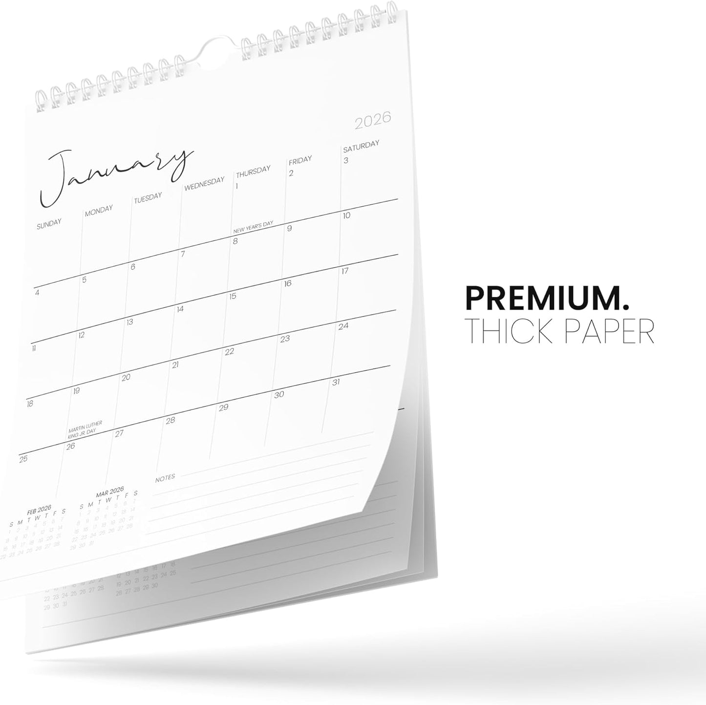 Karto Wall Calendar 2025-2026 - Vertical 8.5x11 inch July 2025 to December 2026 - Boost Your Productivity and Easy Planning with the Aesthetic Monthly Calendar - Cursive