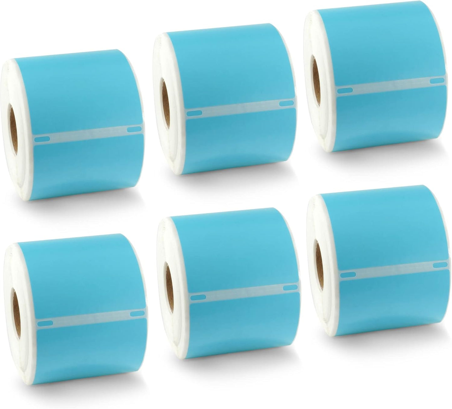 BETCKEY Colored Labels Compatible with Dymo 30857 (2-1/4" x 4") Visitor Name Tag Badge Labels, Compatible for Dymo LabelWriter Thermal 450, 4XL & Zebra Printers [6 Rolls, Light Blue]