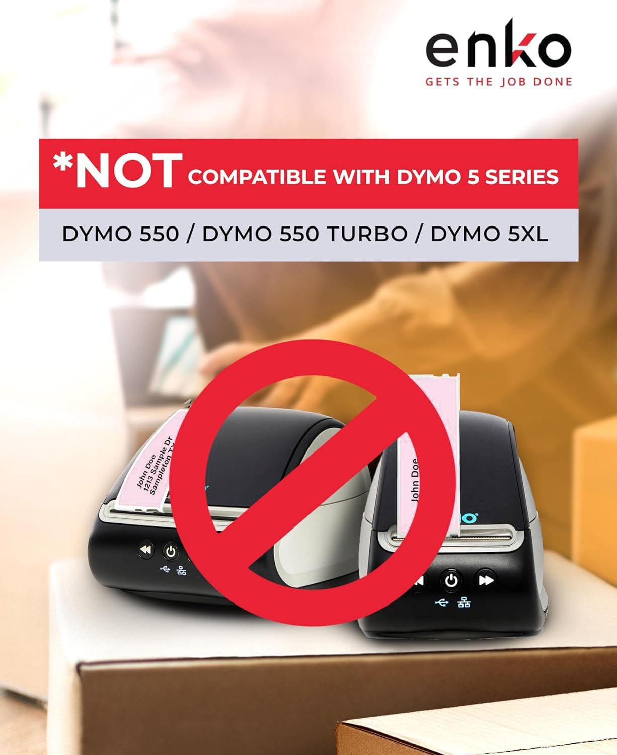 enKo [6 Rolls, 2100 Labels] Address, Shipping & Barcode Labels 30252 - Pink (1-1/8" x 3-1/2") Compatible for Dymo LabelWriter