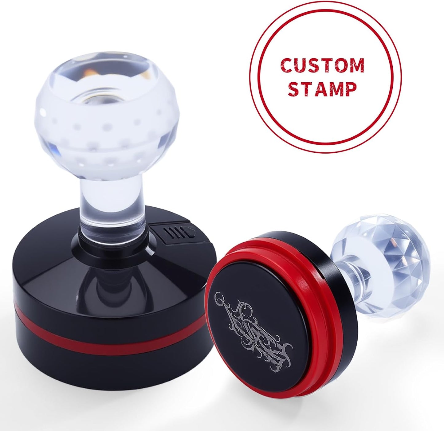 Custom Logo Self-Inking Stamp - Personalized Business Logo & Text Stamper | 5 Sizes | 7 Ink Color Options