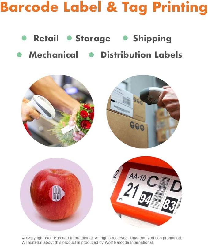 Direct Thermal Paper Label/IndustrialGrade 4" x 6", with Perforation, 3" Core, 8" OD,1000 Pcs/Roll (4Roll/Box) - Green