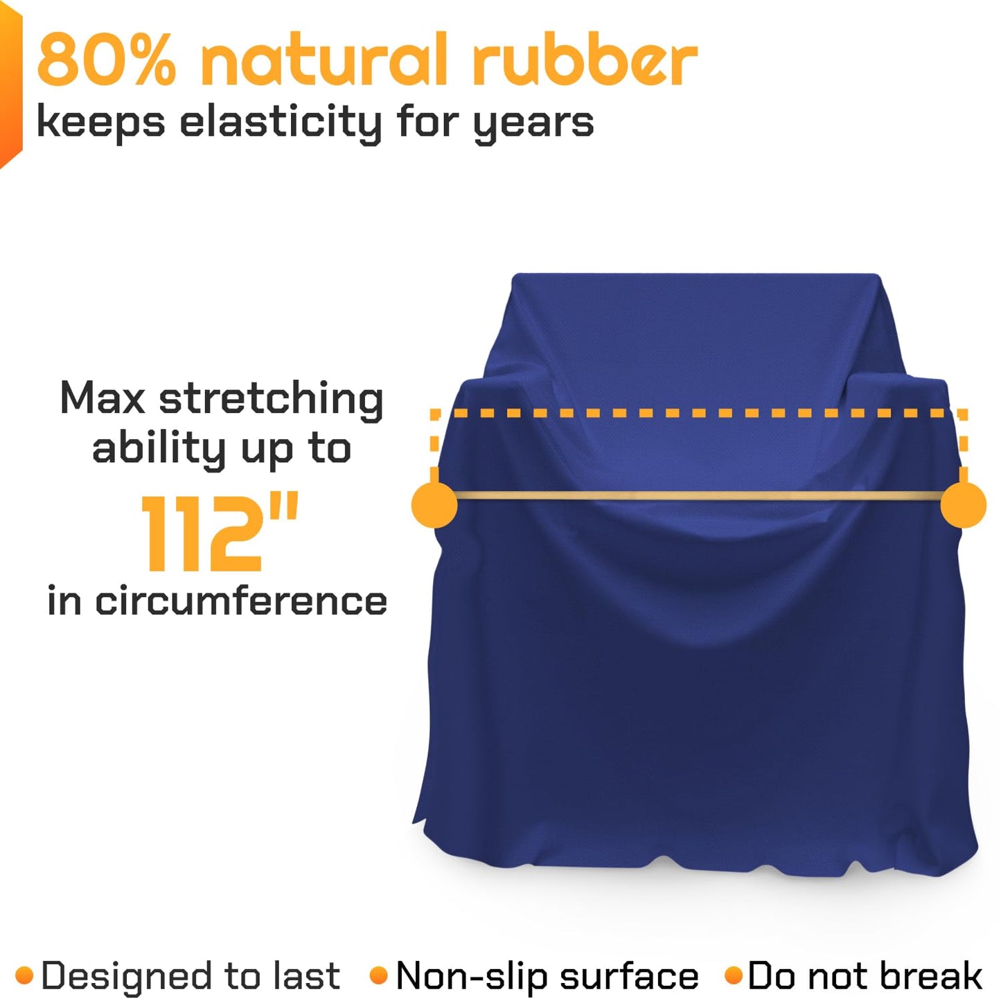 IDL Packaging 56" Strong, Elastic & Flexible Rubber Bands, Pack of 96, Beige - 2X Elasticity, 80% Natural Rubber - Extra Strong Mover Bands for Furniture, Boxes, Moving Blankets