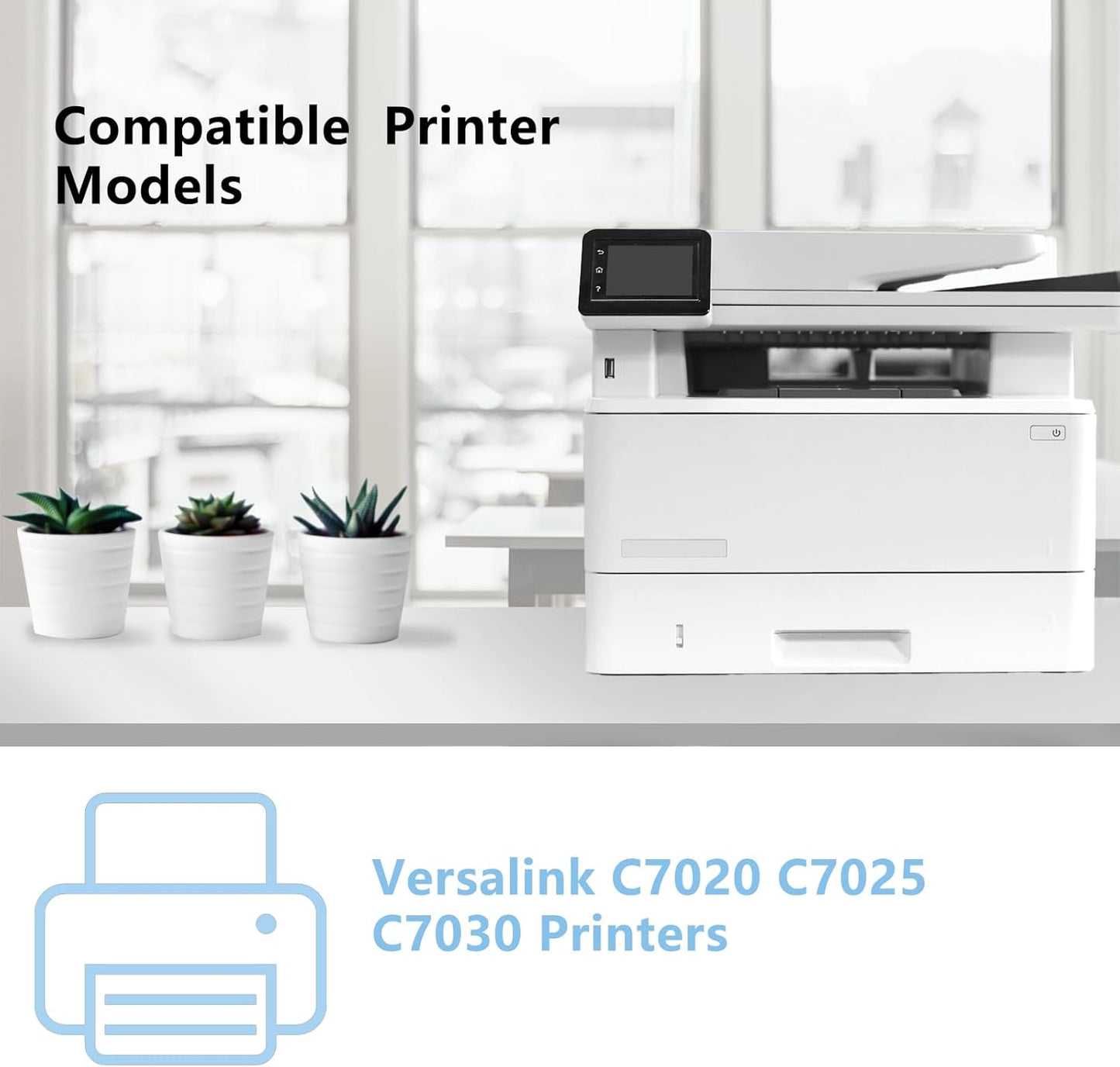 VersaLink C7030 High Capacity Toner Cartridges Replacement for Xerox 106R03741 106R03742 106R03743 106R03744 Toner Compatible for Xerox Versalink C7020 C7025 C7030 Printer (Black Cyan Magenta Yellow)