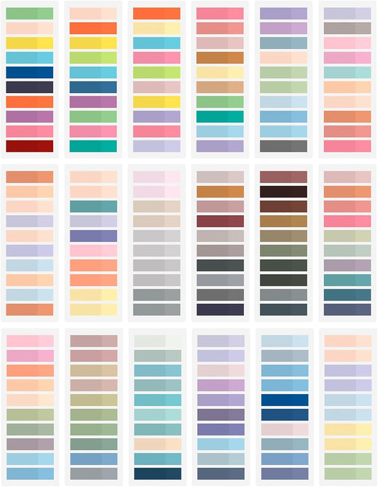 3600Pcs Multi-Colored Writeable and Repositionable Book Flags Strip - Annotating Tabs, Book Markers, Sticky Tabs, Morandi Page Markers