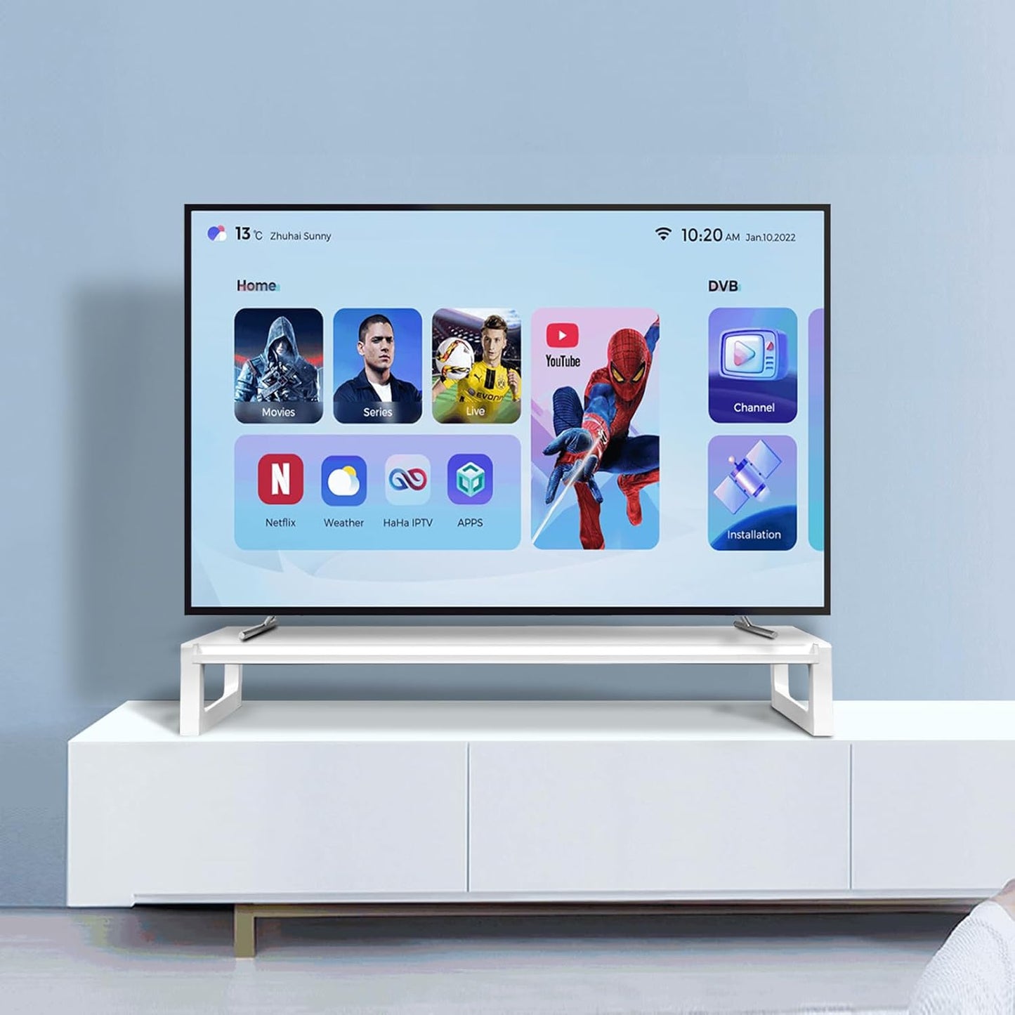 Dual Monitor Stand Riser – 28-Inch Computer Monitor Stand with Multifunctional Slot for 2 Monitors, Multi-Purpose Desktop Storage for Laptop, Printer, TV