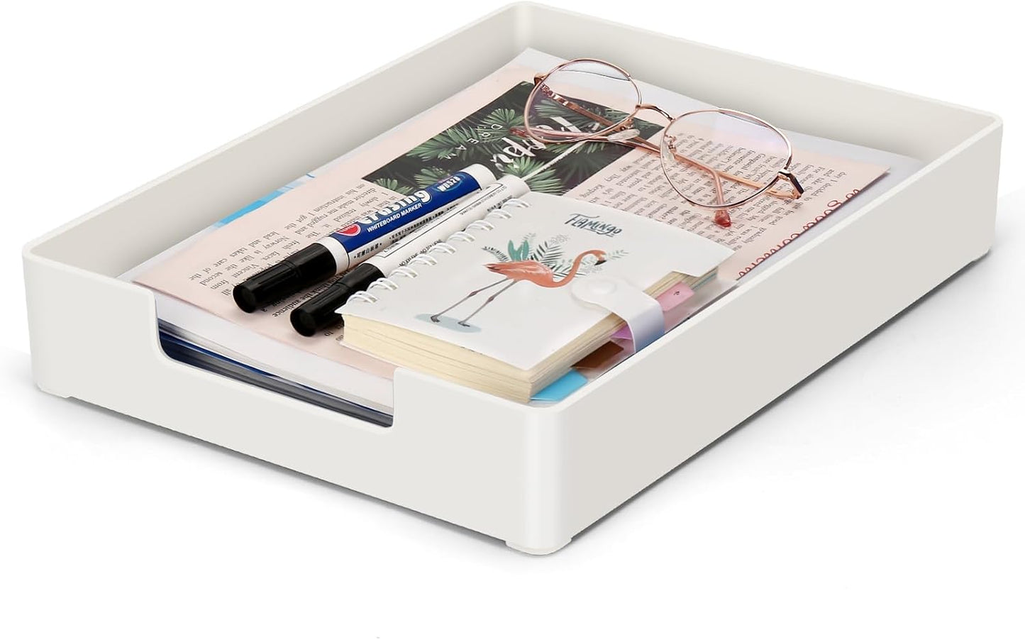 Letter Tray Letter Organizer Paper Tray, Desk Drawer Organizer for Office Supplies, Magazines, Folders, File,Notebooks, Stationery, Plastic Desk Tray for Desktop, for Home, Office, School, 1 Tier