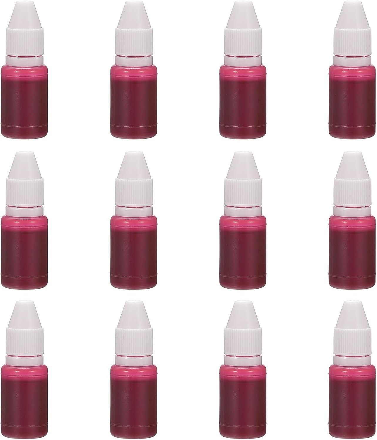 PATIKIL 0.33oz Refill Ink for Stamps and Ink Pads, 12Pcs 10ml Stamp Pad Ink Refill for Office Stamp Self Inking Stamp Date Stamp Scrapbooking, Rose Red