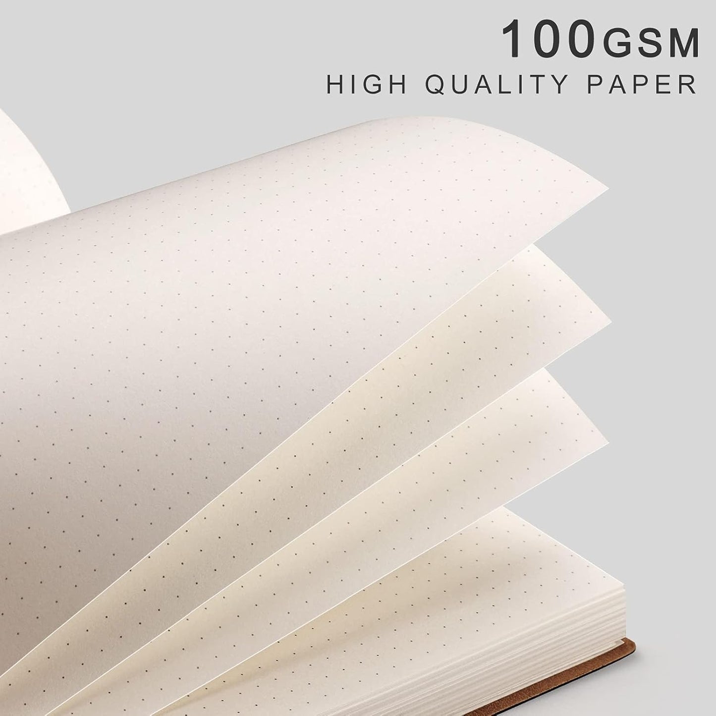 EMSHOI Dotted Journal Bullet Notebook, B5 Large Softcover Leather Journal, 192 Numbered Pages 100gsm Thick Dot Grid Notebook for Drawing Women Men Work School Supplies, 7.48"x10.15"-Green