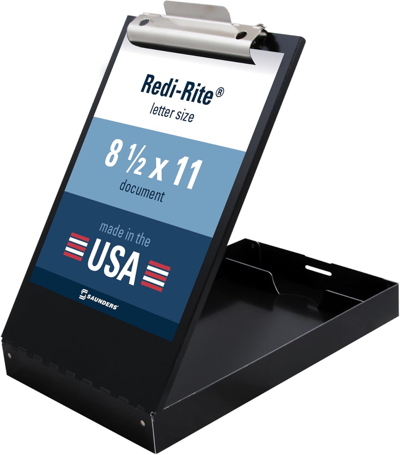 Saunders Redi-Rite Recycled Aluminum Storage Clipboard - Black - Letter Size (11018)