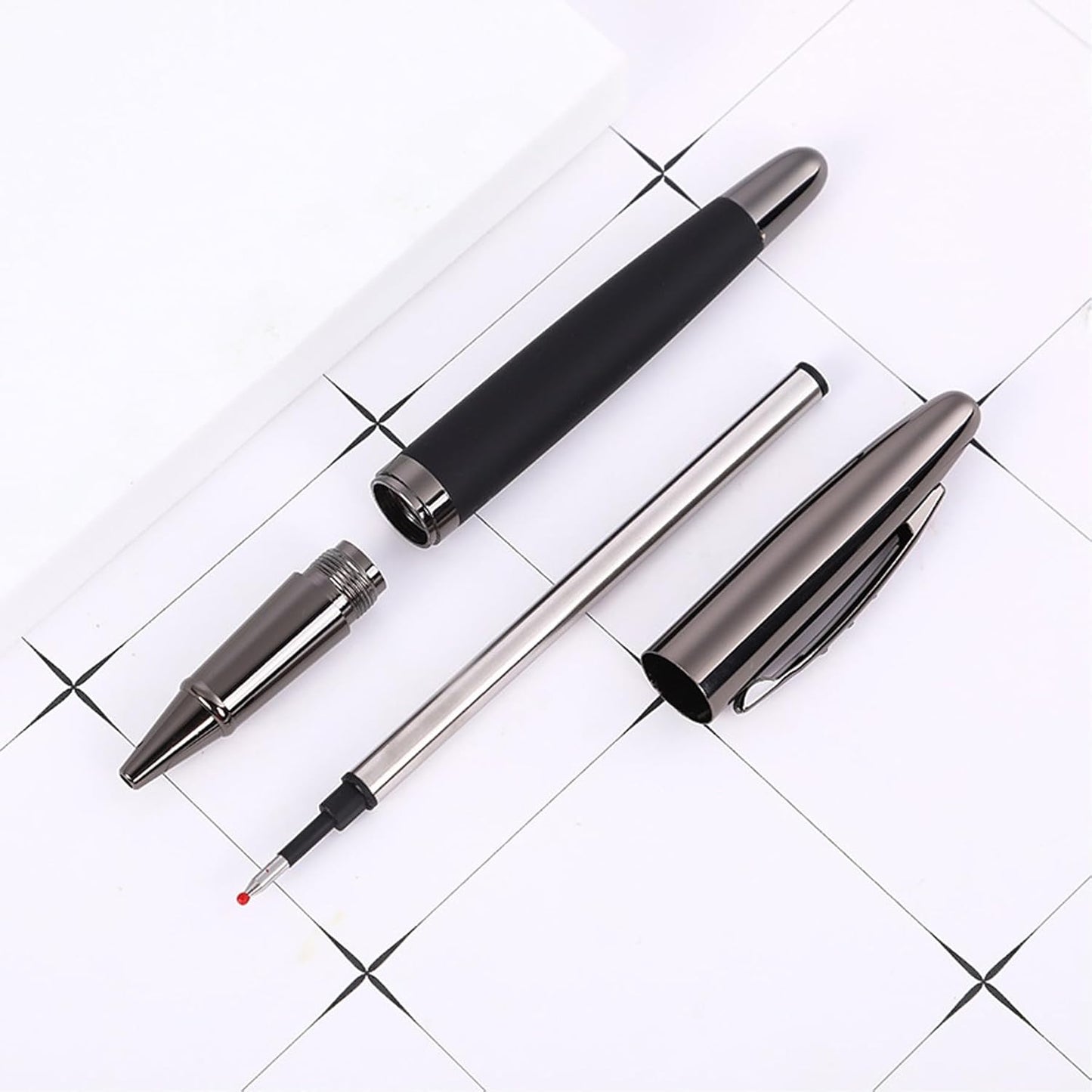 HeTaoCat Gel Rollerball Pen Refills, Roller Ball Fine Point 0.5mm, Black Ink Refill Pack of 5 - Replaceable Ballpoint Pen Refills Medium Point (Navy Blue)