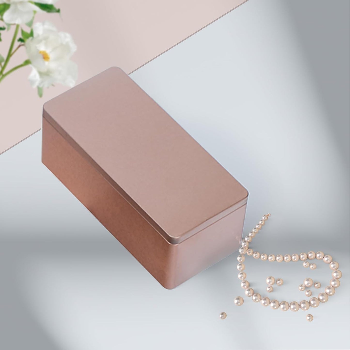 Metal Cash Box Money Holder Money Box for Cash Single Row Currency Tray Money Storage Box with Lid Cash Organizer Money Saving Organizer Money Gift Box Organizer Gold, 7.28 x 3.35 x 2.76 Inch