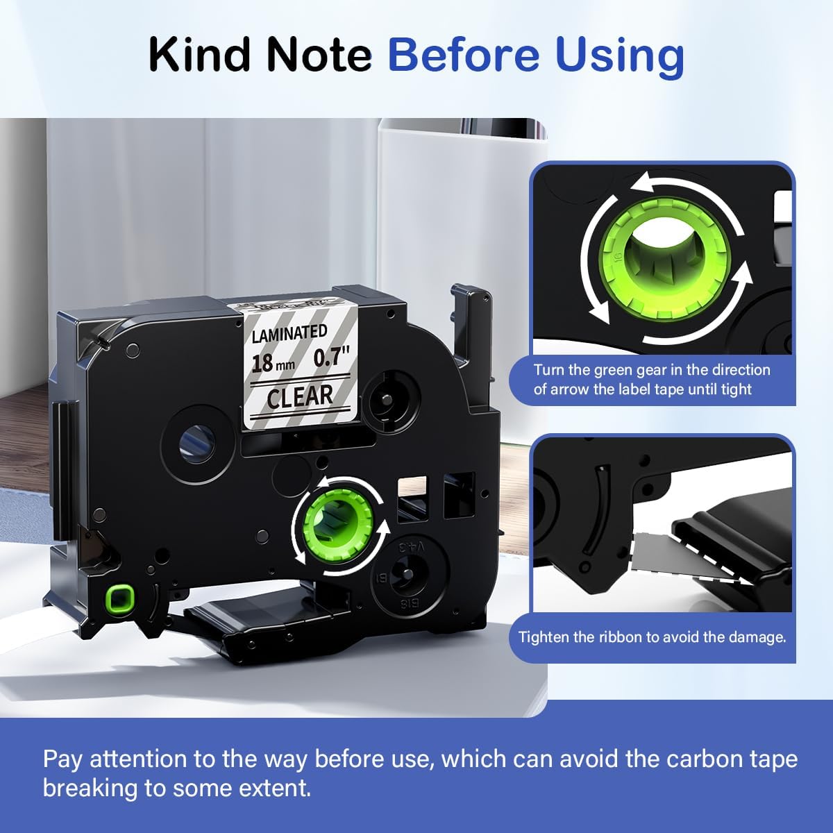 Labelife Label Maker Tape 18mm Clear TZe-141 Compatible with Brother P Touch TZe TZ Tape 18mm 0.7 Laminated Clear TZe141 TZ-141 3/4 Inch Label for Ptouch PTD600 PTD400AD PT1880, 5-Pack