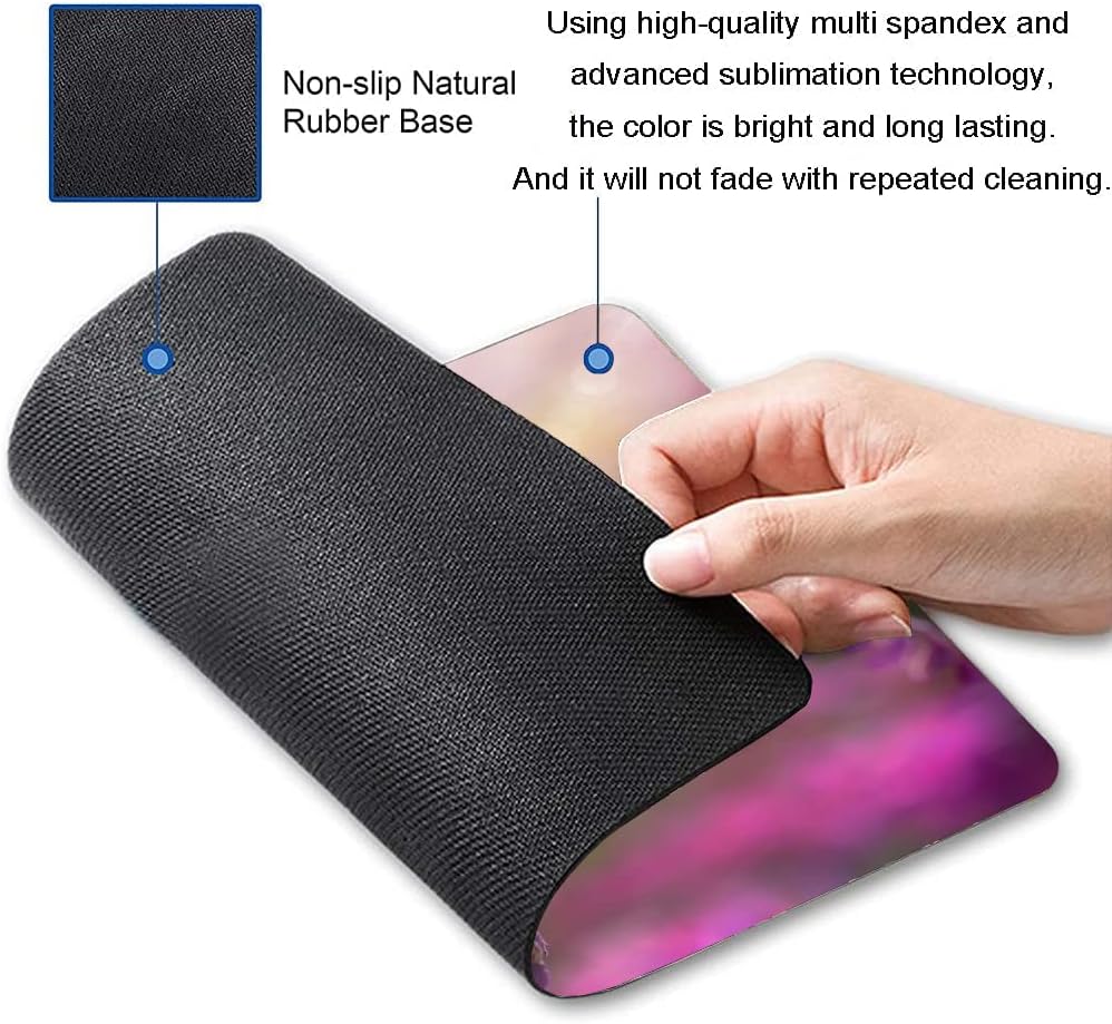 Customized Square Gaming Office Computer Mouse Pad, Colored Butterfly Anti Slip Rubber Desktop Mouse Pad