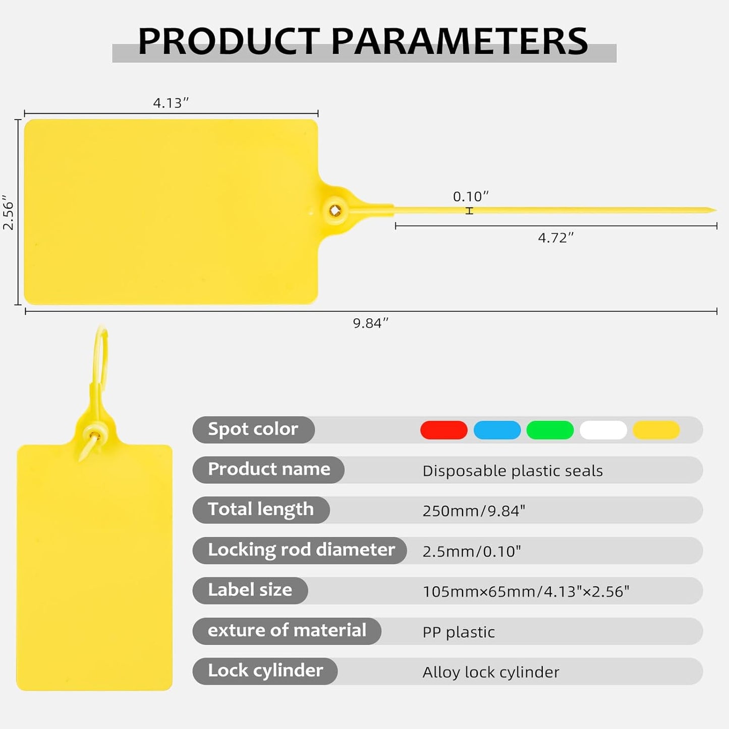 100 Plastic Tags Shipping Tags Waterproof Tags for Labeling Blank Writable Marker Ties Security Seals Storage Hanging Tags Shipping Label with One Marker Pen (Yellow)