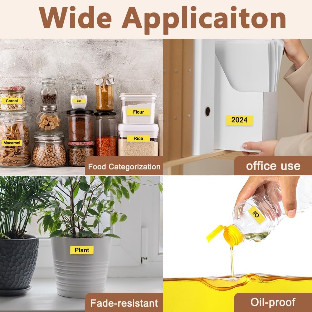 Hehua 6mm 0.23 Black on Yellow Laminated Tape Compatible for Brother Label Maker Tape TZe-611 TZe611 TZ-611 TZ611 for P Touch PT D200 D220 D400 D450 D600 D610 P710BT, 1/4'' x 26.2ft, 3 Pack