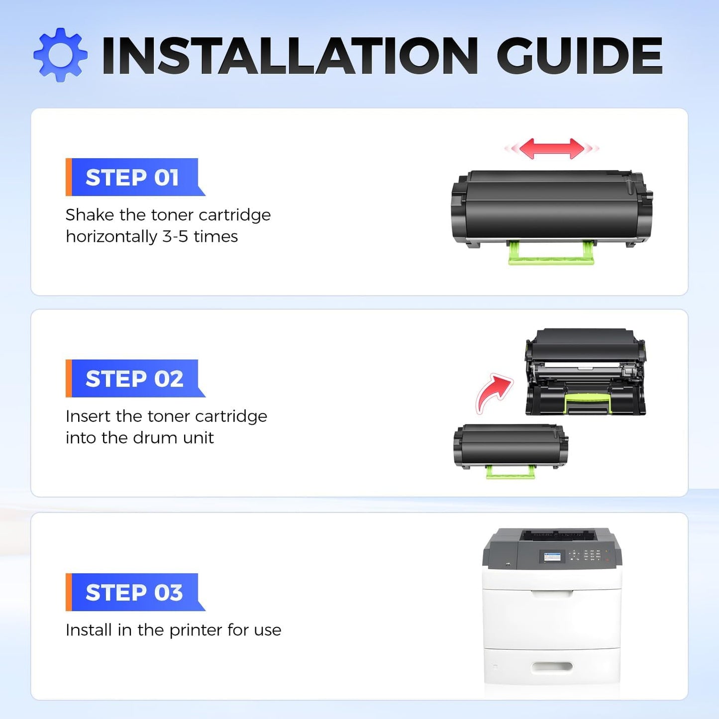 52D1000 Toner Cartridge Black with chip 1-Pack Replacement Compatible with Lexmark MS710n MS710dn MS711dn MS810n MS810dn MS810de MS810dtn MS811n MS811dn MS811dtn MS812de MS812dn MS812dtn Laser Printer