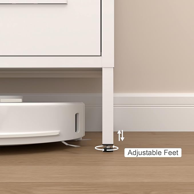 Metal Cabinet Storage,Metal Shoe Cabinet with Shelves,2 Door Storage Cabinet for Living Room,Entryway,White