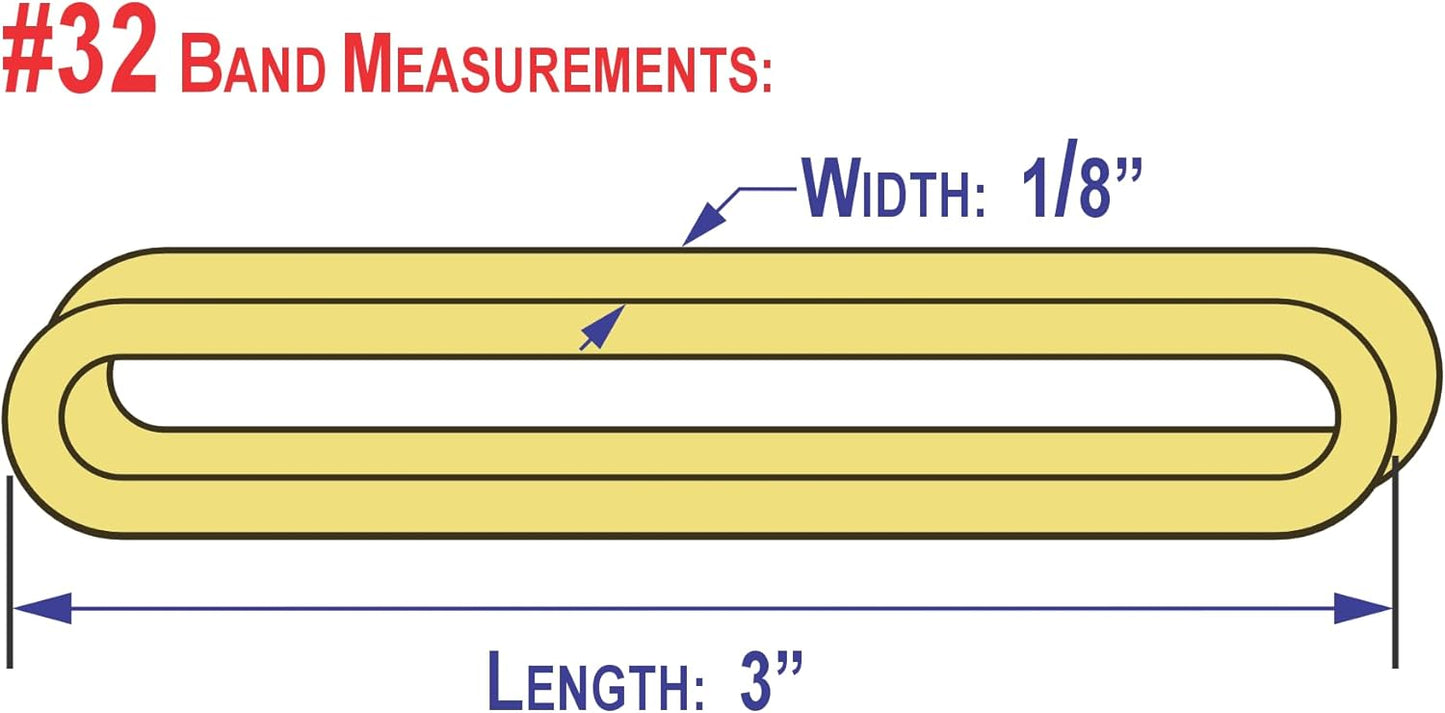 3" x 1/8'' - Size #32 - Rubber Band Depot - Everyday Rubber Bands, Business Bands - Approximately 740 Per Bag - 1 Pound Bag
