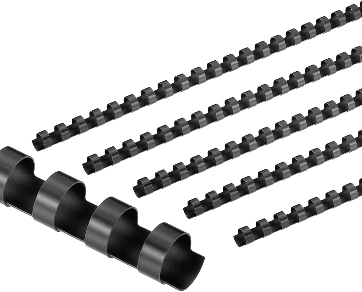 PATIKIL 12mm (1/2") Plastic Binding Combs, 100 Pcs 21 Rings Comb Binding Spines 90 Sheet Capacity Letter Size for Binding Paper Sheets, Black