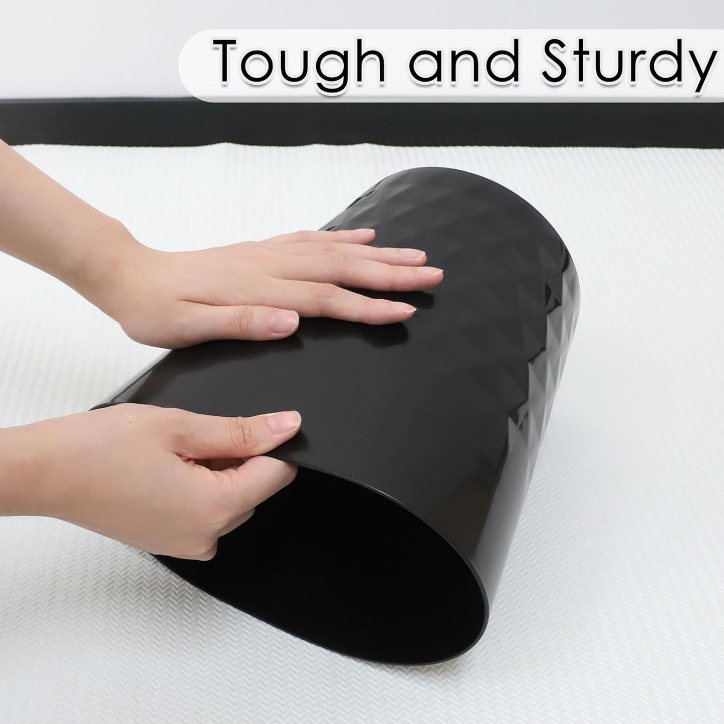 YGJT Small Trash Can, 3 Pack 1.8 Gallons Bathroom Trash Can, Slim Waste Basket, Round Garbage Can, Plastic Trash Bin for Kitchen, Dorm, Bedroom, Office, Living Room, Study, Compact Spaces