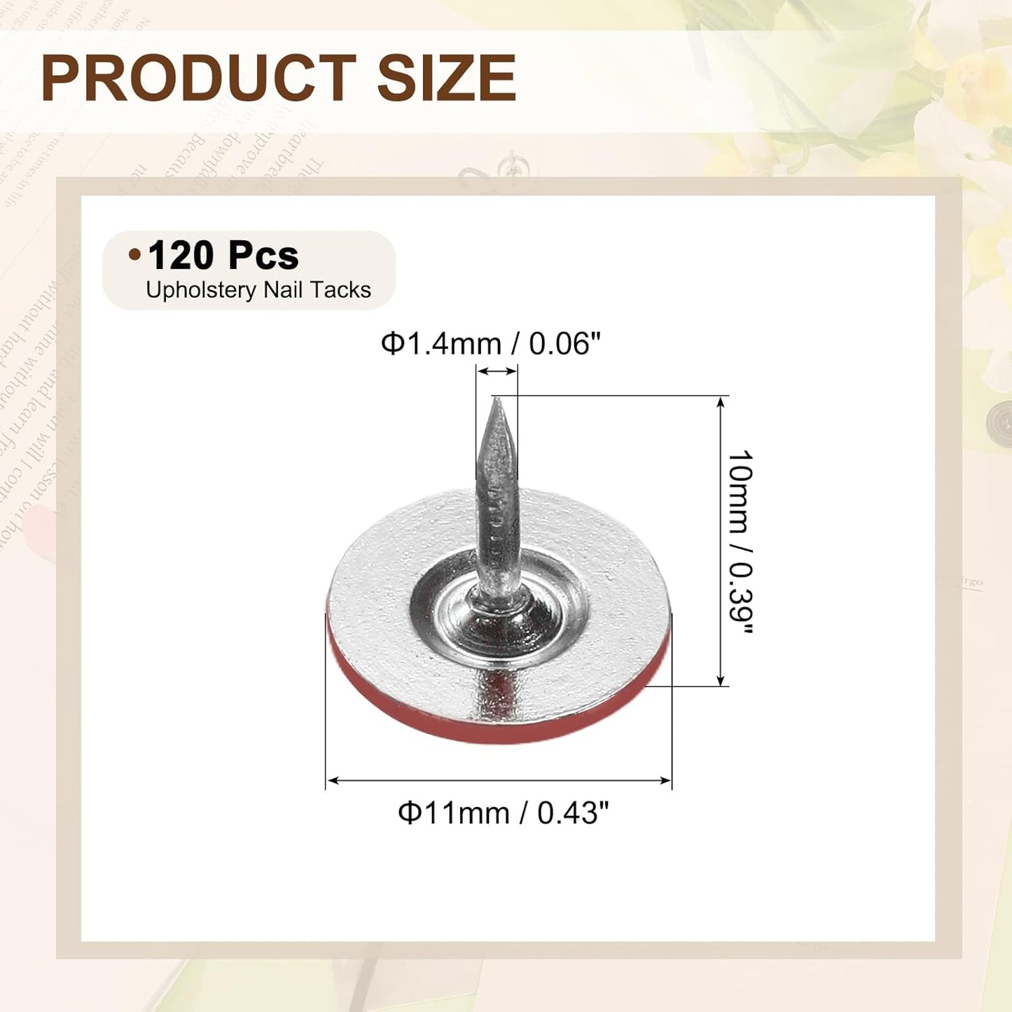 uxcell 120Pcs Push Pins, 11mmx13mm Round Flat Head Decorative Thumb Tacks Upholstery Tacks for Cork Board Office Wall Hangings, Red