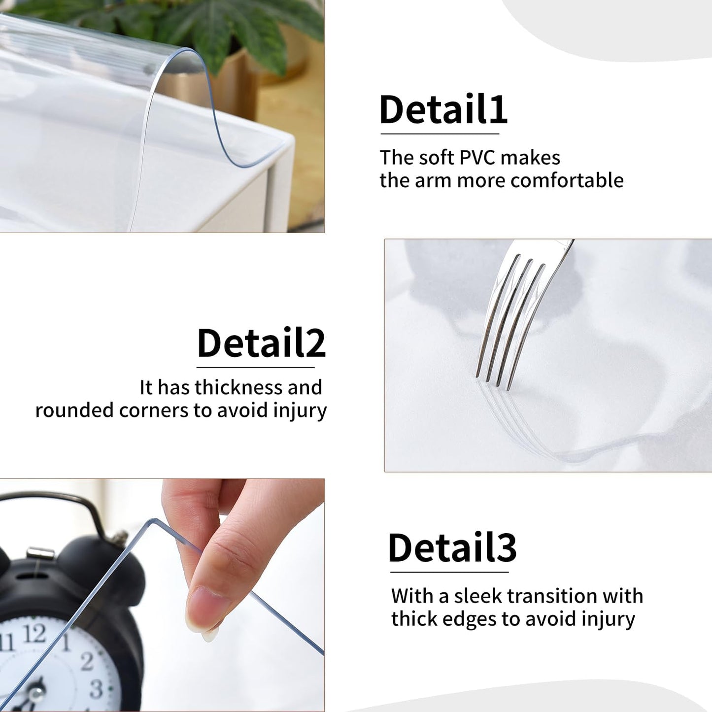 Clear Desk Mat, Non-Slip PVC Desk Protector Mat with Round Edge, Heat Resistant & Waterproof Clear Desk Writing Mat for Home and Office (35.4"*16.9")