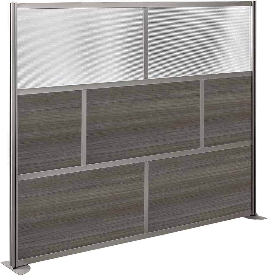 NBF Office Partitions - Cubicle Privacy Panel Wall Divider - Modern Room Separator with Quick Assembly - Indoor Laminate Free Standing Portable Room Divider Panel - 76" H x 96" W (Gray)