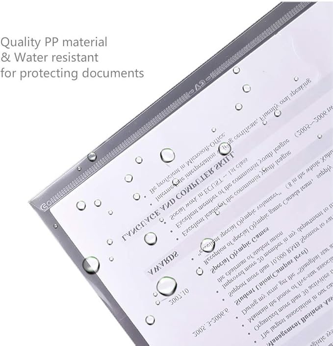 40pcs Plastic Envelopes with Button Snap Closure, Clear Poly Folders for Documents, Letter Size, A4 Size, for School and Office Supplies