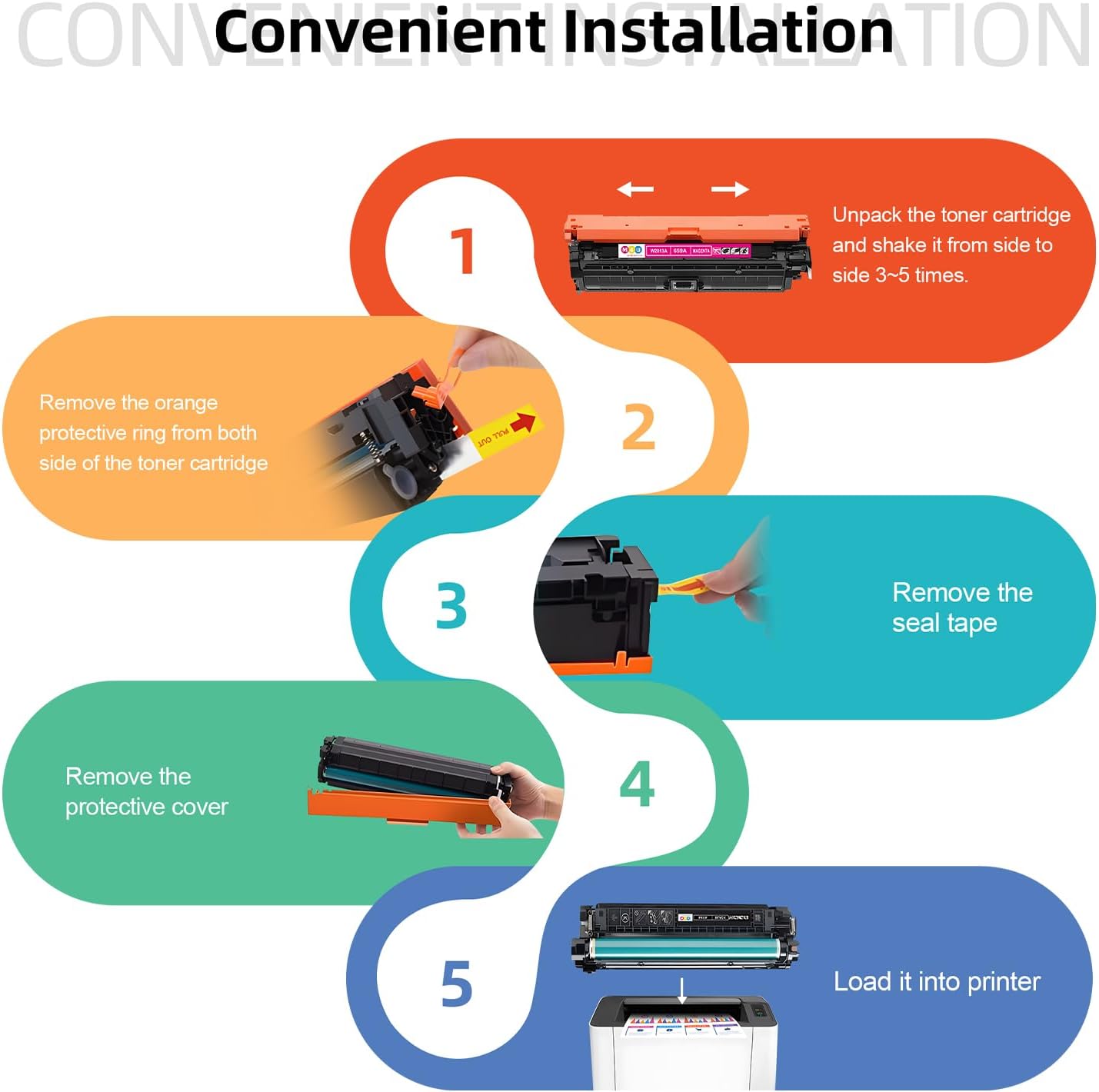 659A Toner Cartridges 4 Pack(with Chip) Remanufactured Compatible with 659A Toner Cartridges for MFP M776 M856x M856dn M776z M776dn M776zs Printer(Black, Cyan, Magenta, Yellow