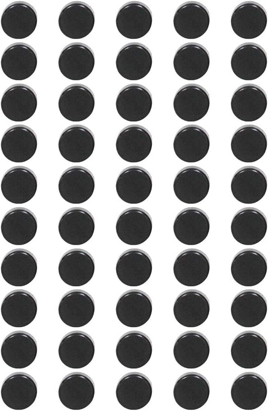 Qualsen Fridge Magnets 50 Pack, Funny Cute Heavy Duty Round Refrigerator for Whiteboard, Locker, Office, Classroom (Black)