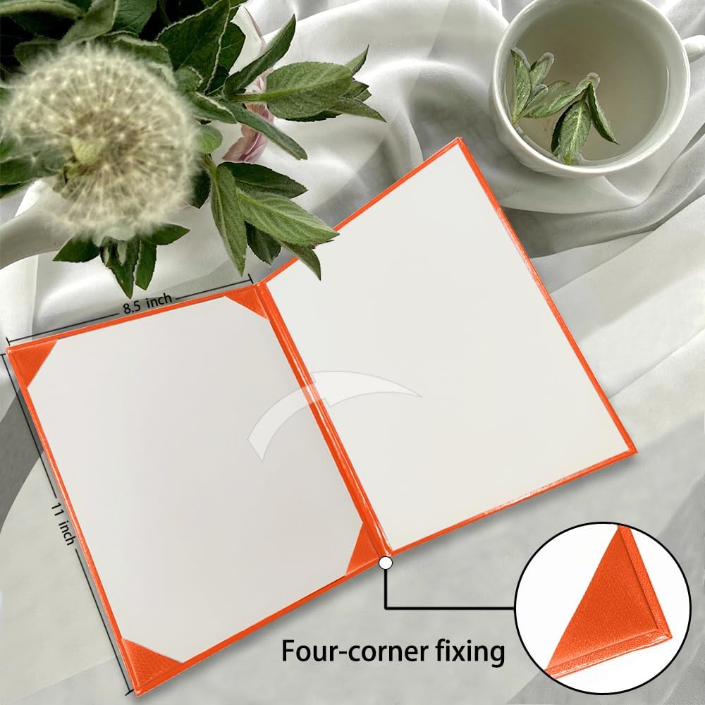 Certificate Holders 8.5"x11" Graduation Diploma Cover Document Leather Folders,Orange-20 Pack