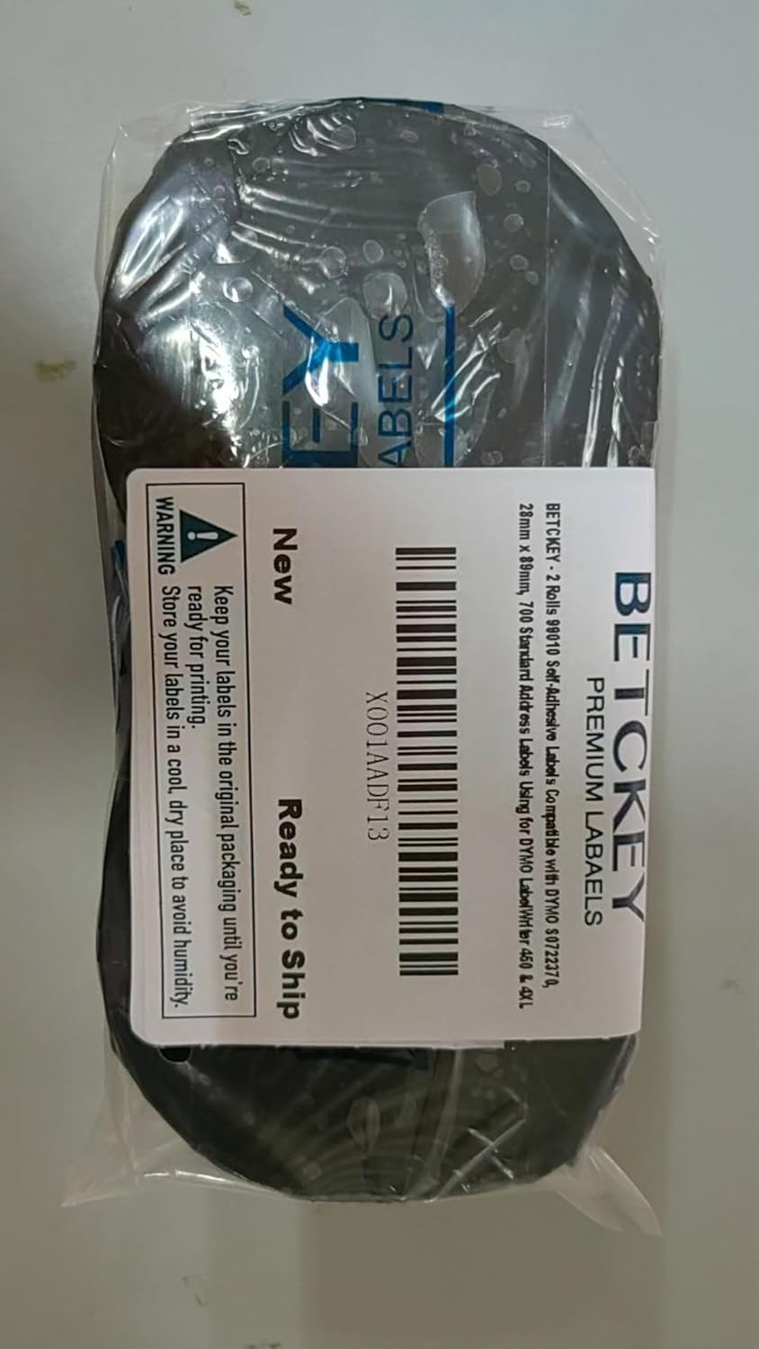 BETCKEY - Compatible DYMO 30252 (1-1/8" x 3-1/2") Address & Barcode Replacement Labels - Compatible with Rollo, DYMO Labelwriter 450, 4XL & Zebra Desktop Printers[2 Rolls/700 Labels, Yellow]