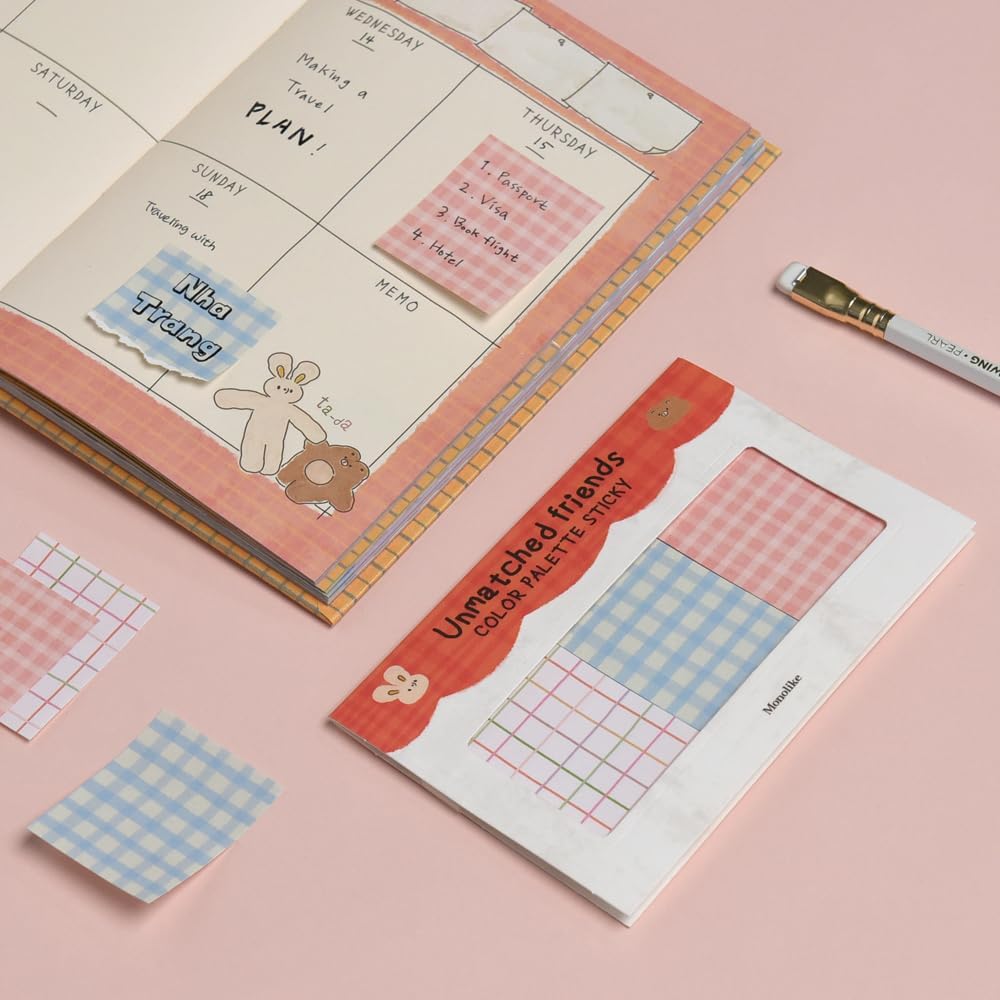 Monolike Color Palette Sticky Unmatched Friends A Set 4p - Self-Adhesive Memo Pad 30 Sheets