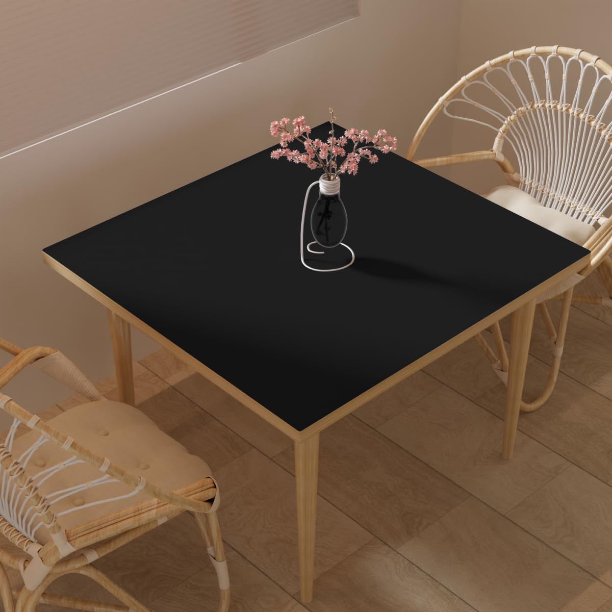 Desk Cover Protector - Used for Square Table Waterproof and Easy to Clean Good Flatness Easy to Used for Dining Table(Black+Gray 44x44)