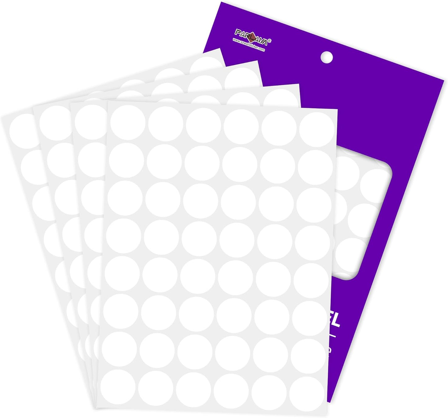 PARLAIM 1 inch Round White Dot Sticker,720PCS Permanent Adhesive Color Code Circle Sticker Labels for Office Classroom Garage Sale