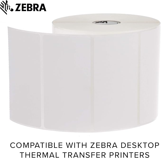 Zebra 4 x 2 in Thermal Transfer Polypropylene Labels PolyPro 3000T Permanent Adhesive Shipping Labels 1 in Core 4 rolls 10031649SP