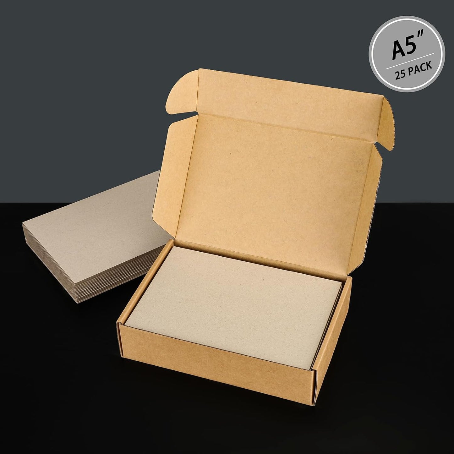 25 Pcs Book Board, Binder Board, Cover Board, Heavy Duty Chipboard for Book Binding, DIY Cardboard (Gray, A5 80PT)