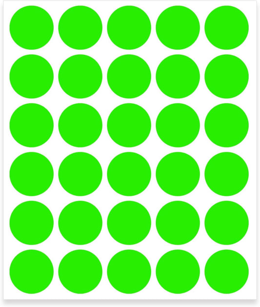 0.75 Inch Round Label Removable Color Code Dot Stickers,Garage Sale Sticker Price Tags Blank Yard Sale Circle Dot Stickers Writable (1050 Pack,Fluorescent Green)