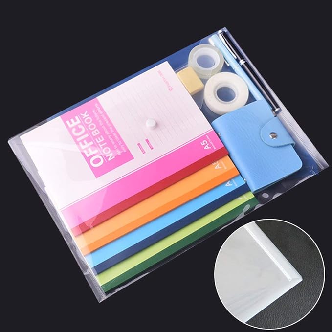 40pcs Plastic Envelopes with Button Snap Closure, Clear Poly Folders for Documents, Letter Size, A4 Size, for School and Office Supplies