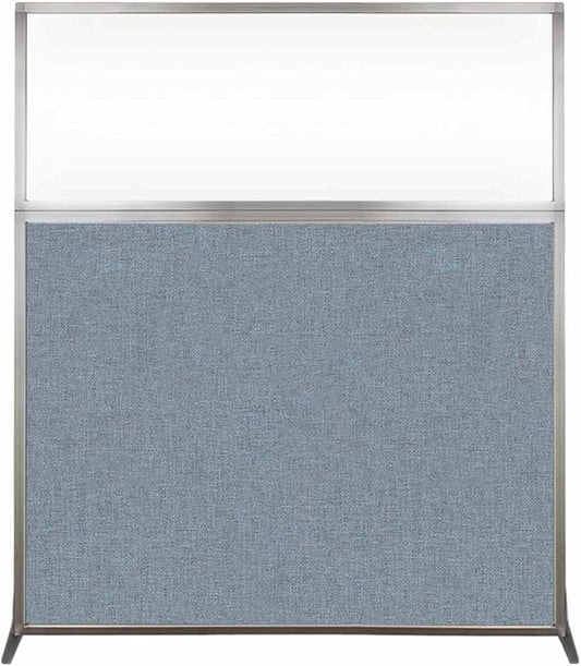 Versare Hush Screen Portable Room Divider | Workstation Wall Divider | Freestanding Privacy Hush Panels | Clear Windows | Fabric Office Divider Screen | Great for Room Separation