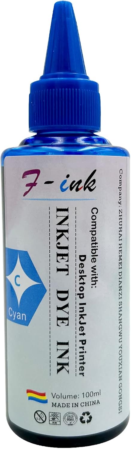 F-INK 5 Bottles Ink and Ink Refill Kits Compatible with Hp Inkjet Ink Cartridges 68 68XL 67XL 662XL 664XL 60XL 61XL 62XL 63XL 64XL 65XL 92XL 94XL 901XL- with Ink Refill Tools