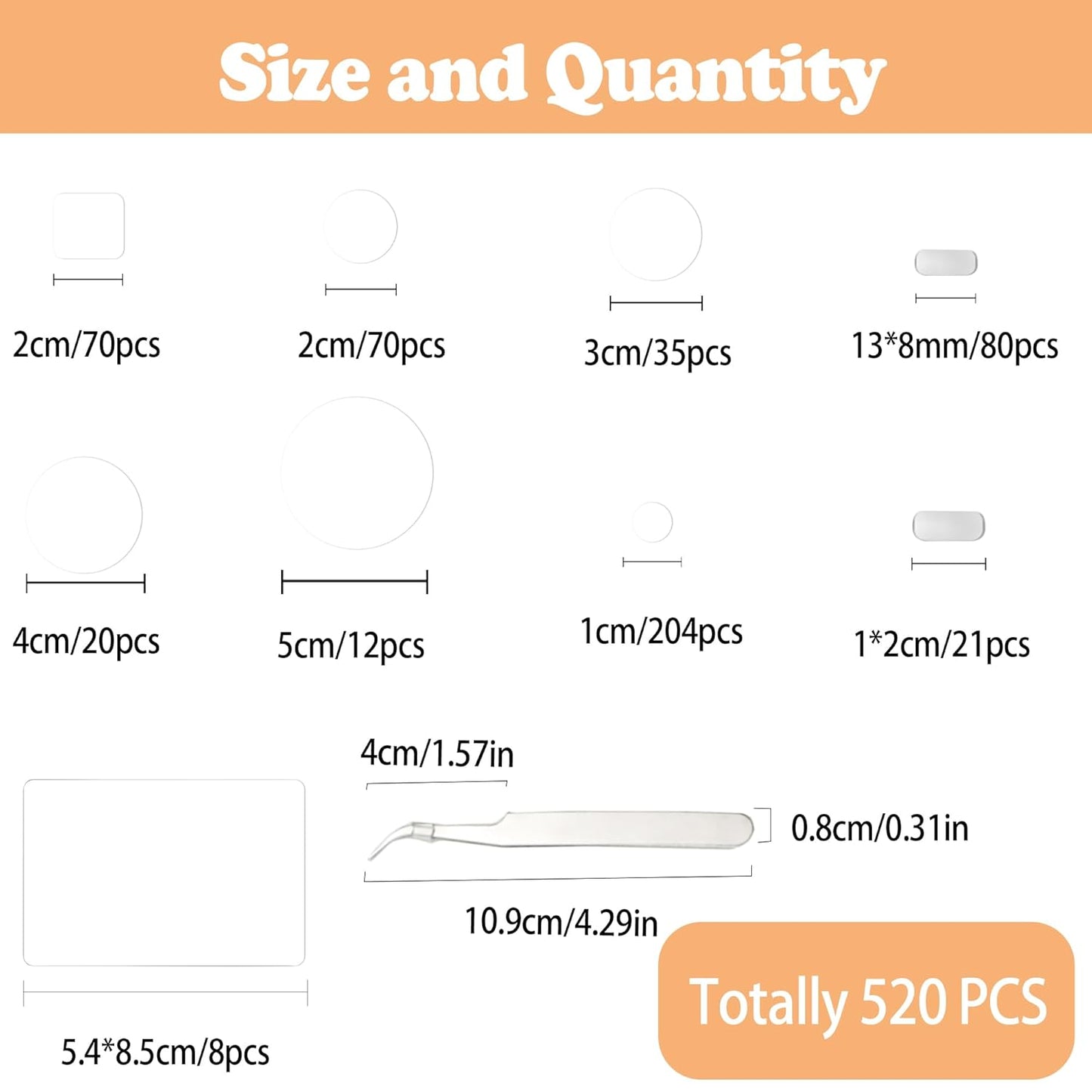 520PCS Double Sided Tape Removable Strong Adhesive Dots Heavy Duty Sticky Pads Putty No Traces Clear Sticky Tack for Picture, Poster, Art Craft, Decoration, Party Office Supplies