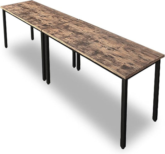 Bonzy Home Conference Tables 9ft Office Computer Desk for Meeting Room Study Writing Printer Podcast Table for 4-8 People Rustic Brown 2PCS 110.2"x23.6"x29.5"