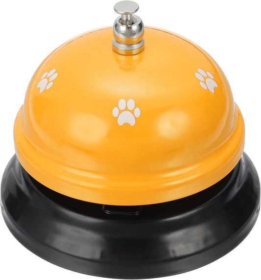 uxcell Desk Service Call Bell, 2.95 Inch Metal Dinner Service Bell Ring for Hotel Restaurant Reception Area and Wedding Party Events, Yellow