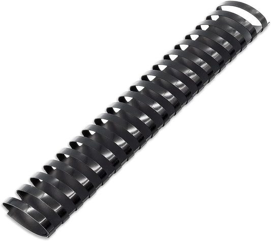 Binditek 50 Pack Plastic Binding Comb Spines, 1-3/8 Inch Diameter, 280 Sheet Capacity, 19 Ring, for Letter Size, Black, for Students and Coworkers