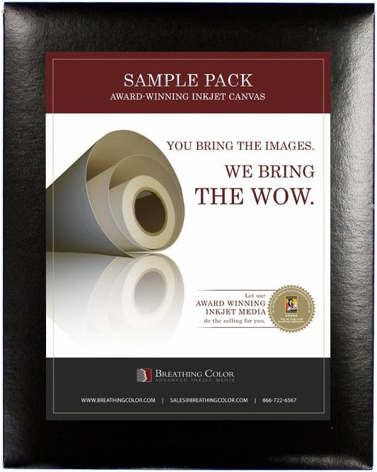 Photo Paper Sample Pack with Vibrance Line of Products Including Luster (10 mil, 255 gsm), Photo Matte (8 mil, 230 gsm), Metallic (10 mil, 255 gsm), and Gloss (10 mil, 255 gsm)