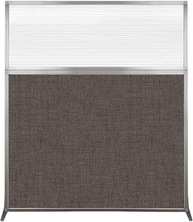 Versare Hush Screen Portable Room Divider | Workstation Wall Divider | Freestanding Privacy Hush Panels | Clear Fluted Windows | Fabric Office Divider Screen | Great for Room Separation