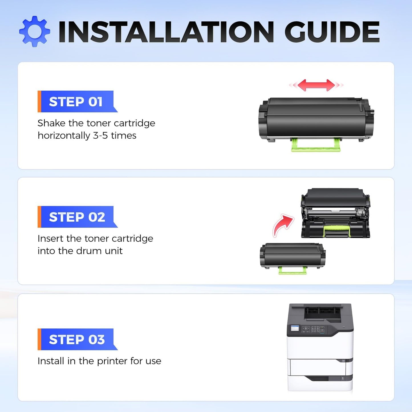 58D1000 Toner Cartridge Black with chip Replacement for Lexmark 58D1000 58D1H00 Compatible with Lexmark MS725 MS821 MS823 MS822 MS824 MS825 MS826 MX721 MX722 MX725 MX822 MX824 MX826 Laser Printer Ink