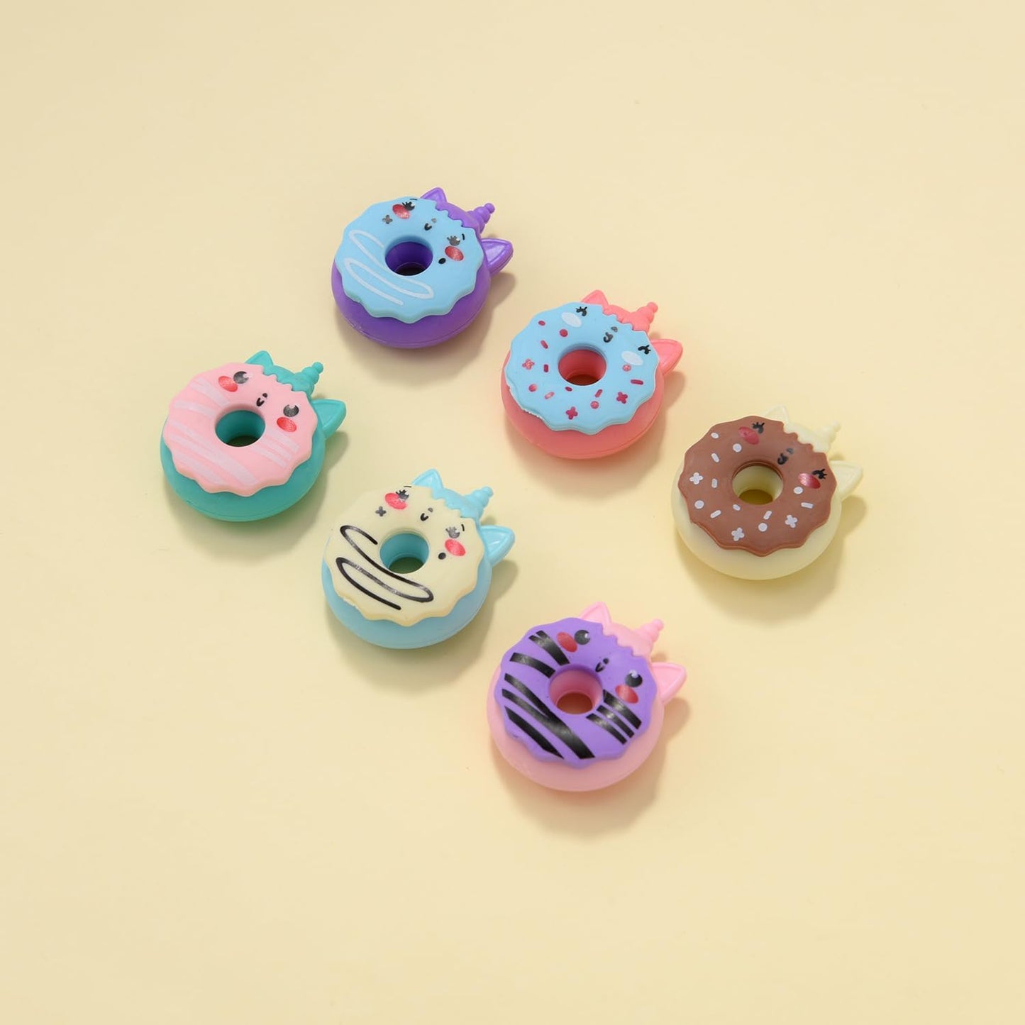24 Pack 3D Donut Erasers for Kids, Boys and Girls - Fun Take Apart School Supplies, Prize Gifts, Party Favors