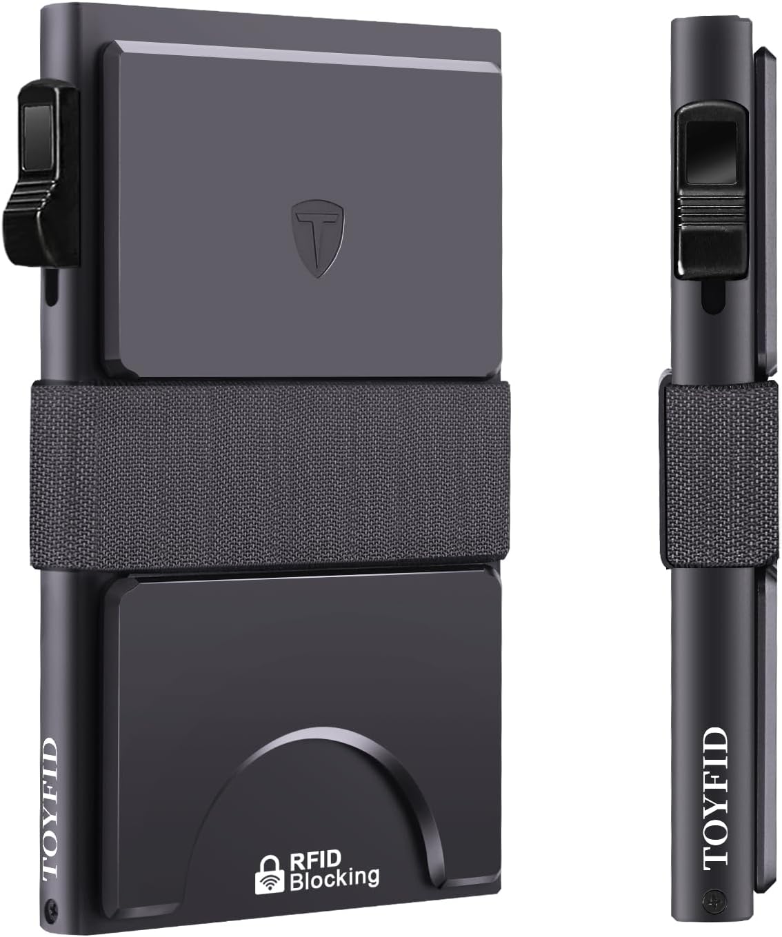 Slim Pop Up Wallets,Men's Front Pocket Card Holder with RFID Blocking Expandable Backplate & Cash Band Aluminum Minimalist Wallet Gift for Boyfriend/Dad/Friends Holds 12+ Cards,Grey